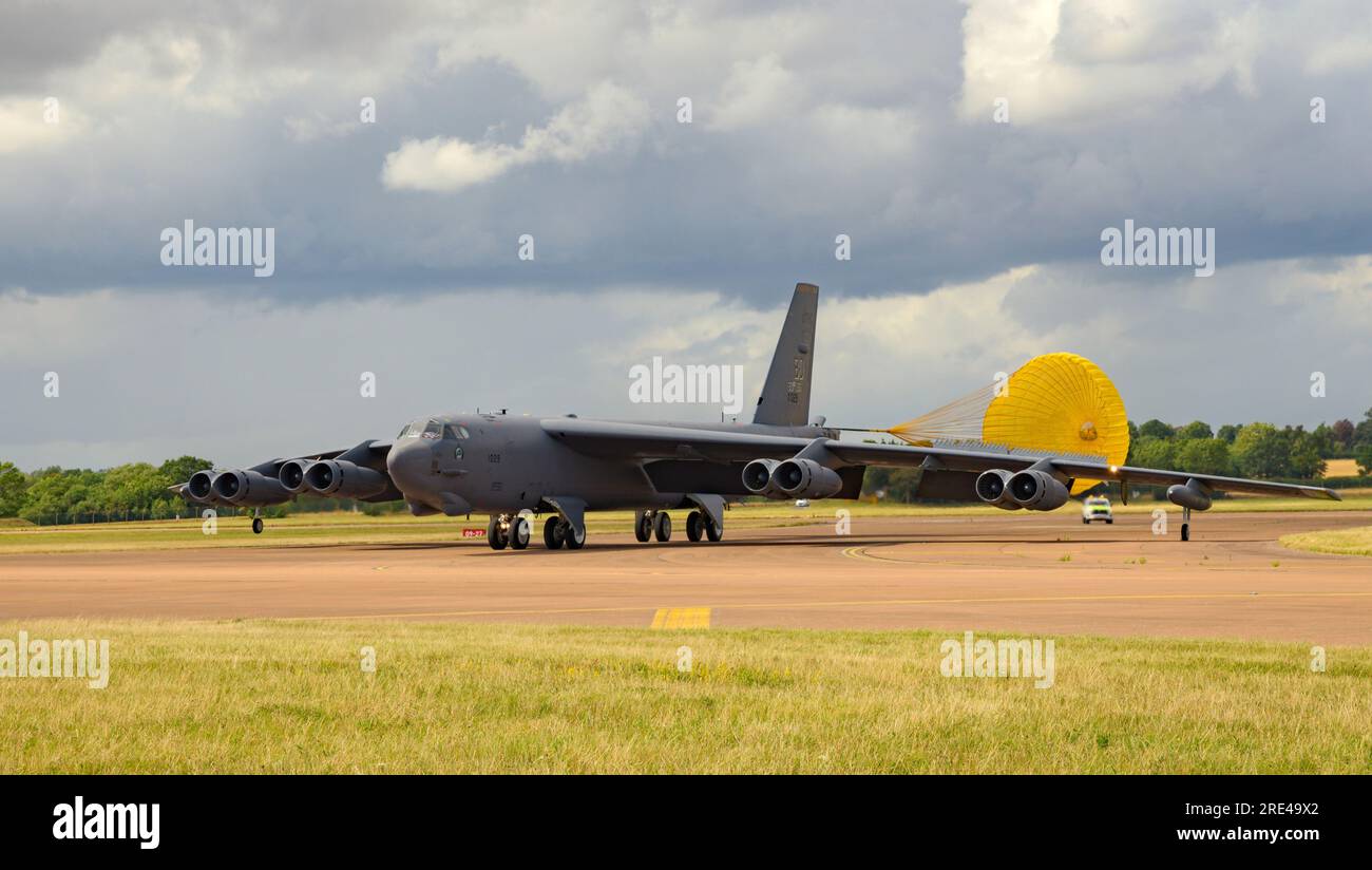 USAF Boeing B-52H Stratofortress arrival at the Royal International Air Tattoo 2023 Stock Photo