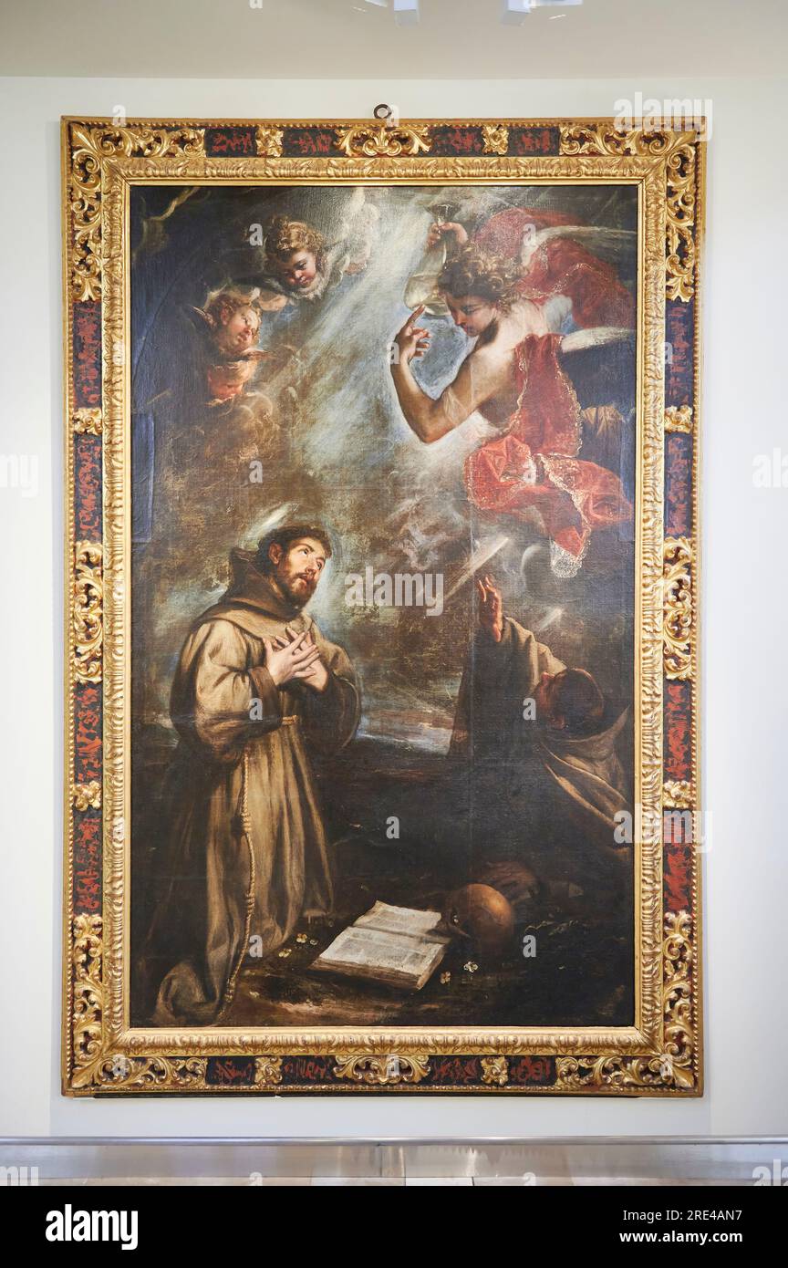 Paint of San Francisco de Asis and the Angel. 1659 by Mateo Cerezo ...