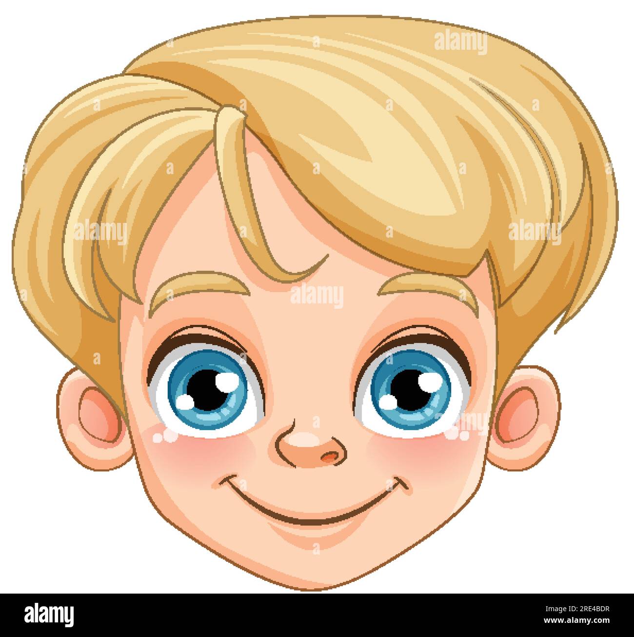 Cute boy head cartoon character illustration Stock Vector Image & Art