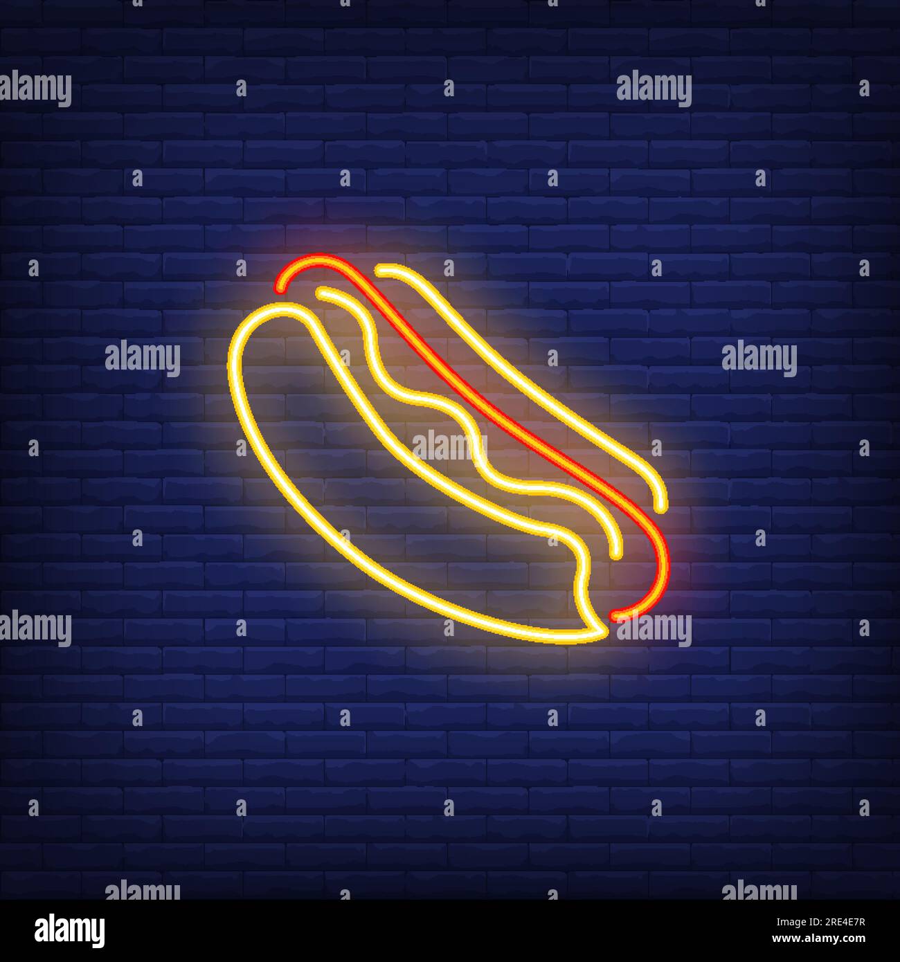 Neon hot dog sign Stock Vector Image & Art - Alamy