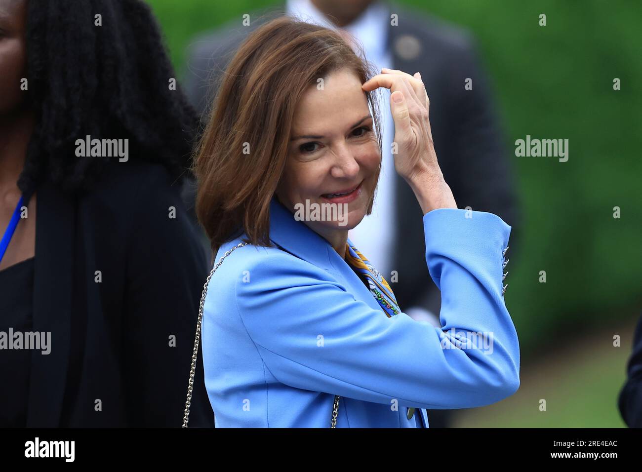 U.S ambassador to France Denise Campbell Bauer in the garden at the