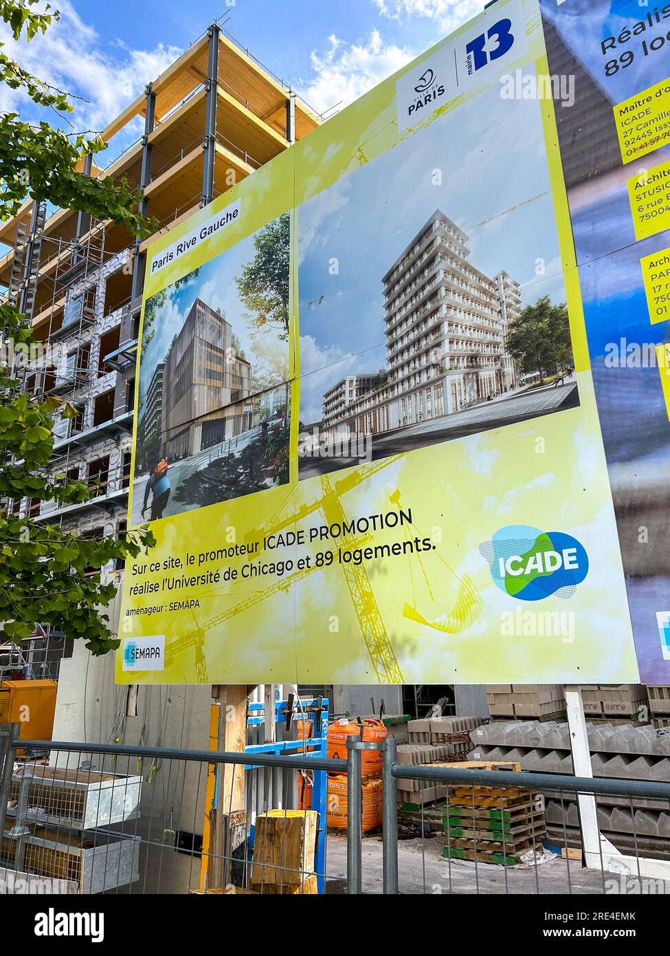 Paris, France, New Construction, University of Chicago, Environmentally Friendly Apartment Buildings in 13th District, housing project Stock Photo