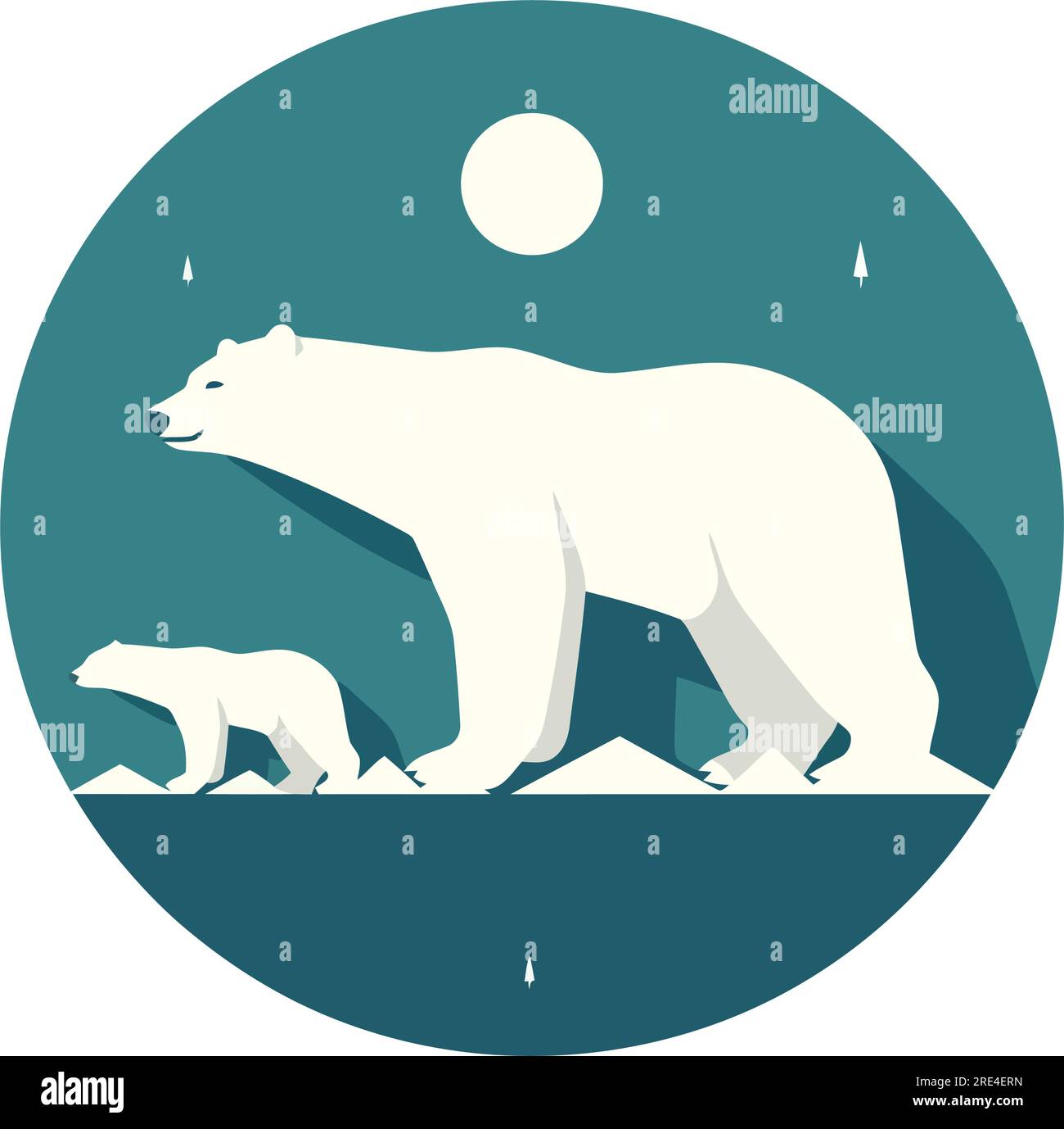 Polar bears in snow Stock Vector Images - Alamy