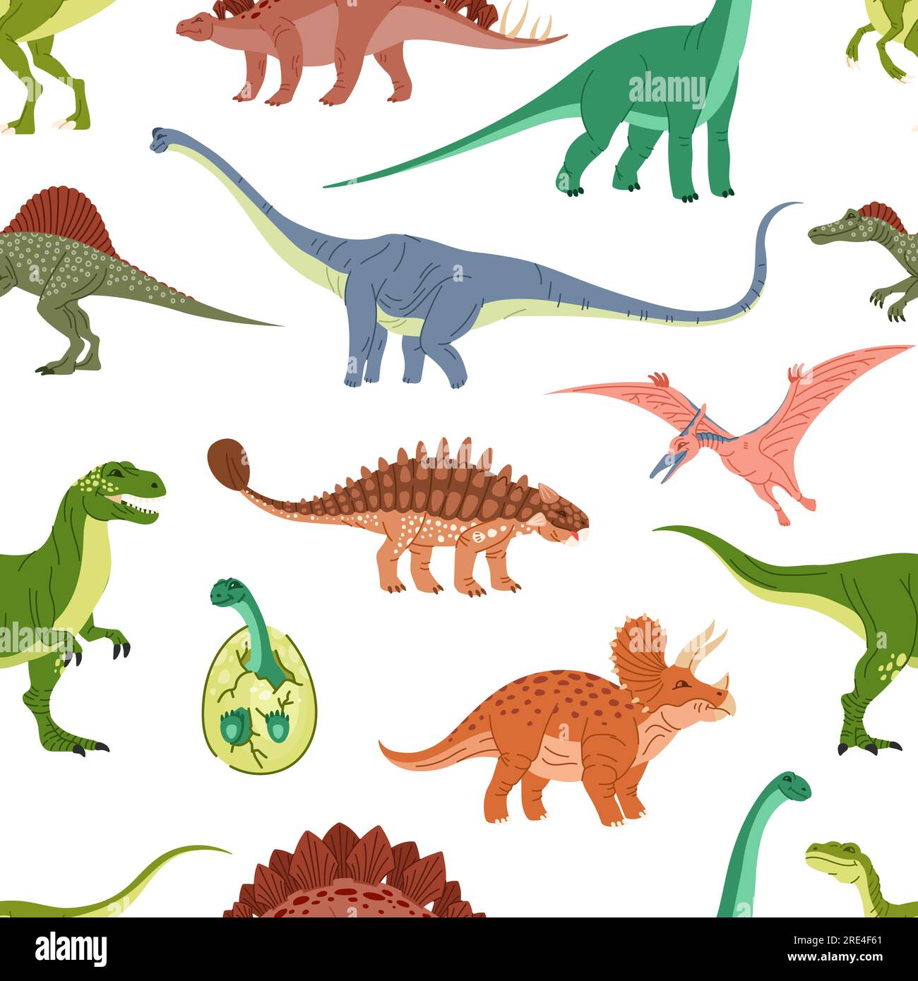 Collection Dinosaurs hatching from an egg. Dinosaurs Tyrannosaurus,  Brachiosaurus, Pterodactyl, Triceratops, Stegosaurus. Vector illustration  Stock Vector Image & Art - Alamy