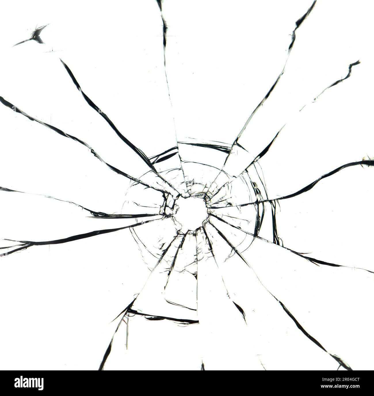 The texture of broken glass. Bullet hole Stock Photo - Alamy