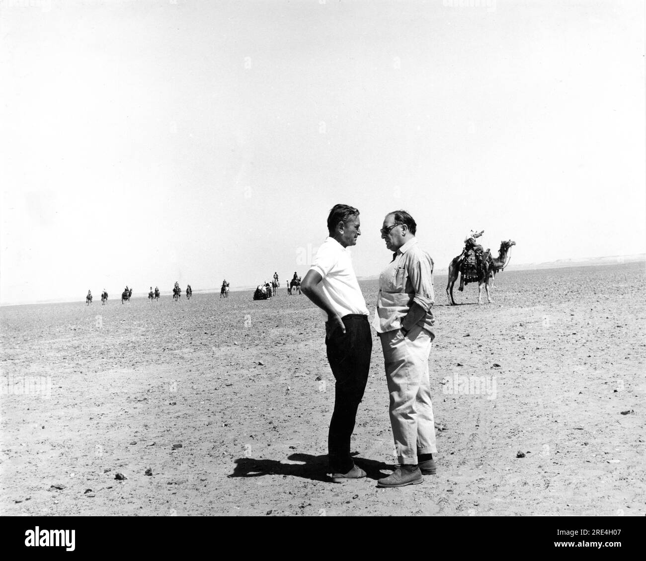 Director DAVID LEAN and Producer SAM SPIEGEL on set location candid ...