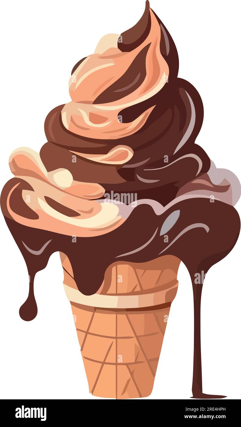 Melting ice cream cone over white Stock Vector Image &amp; Art - Alamy