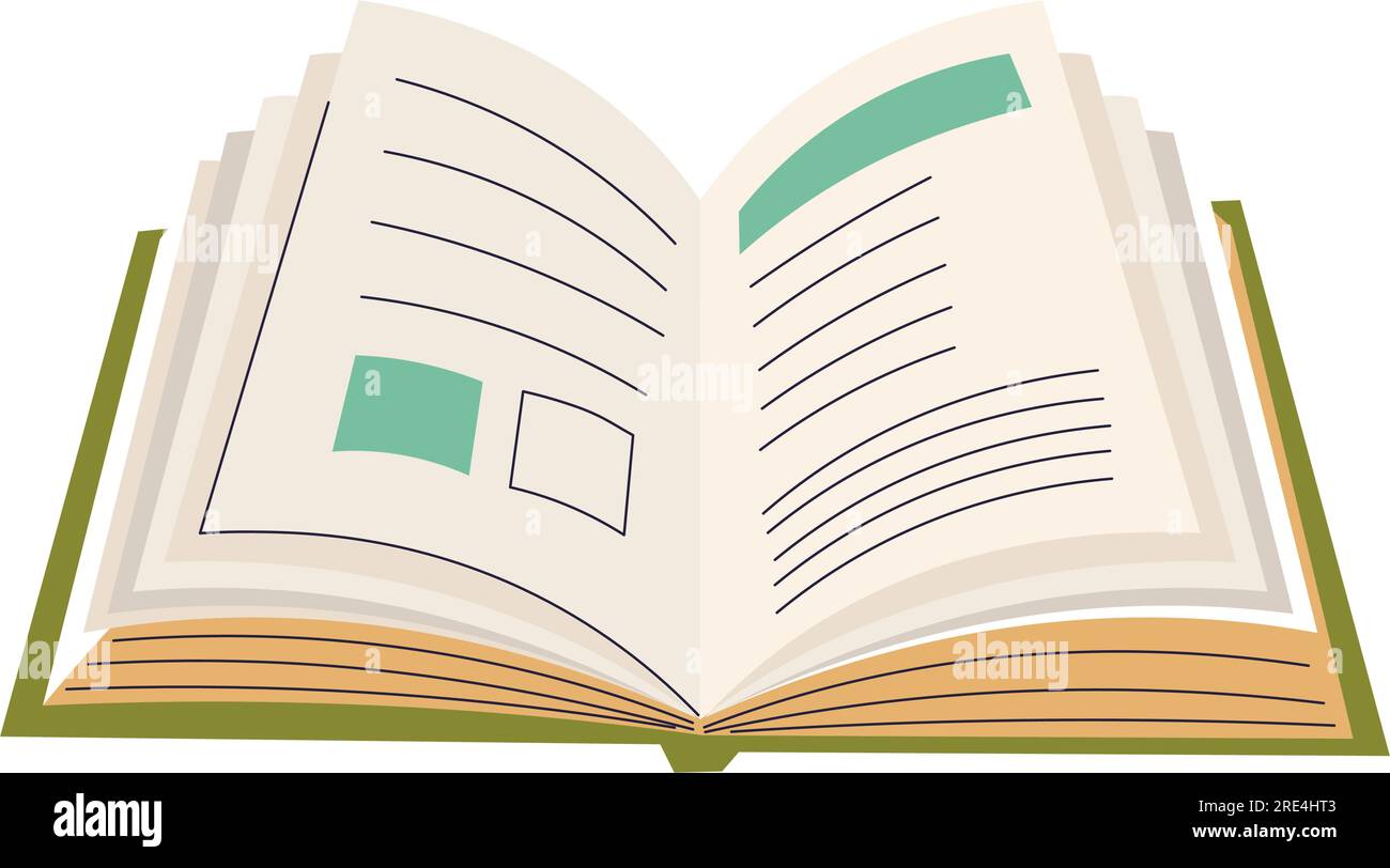 Open book or encyclopedia, textbook for students in school or 