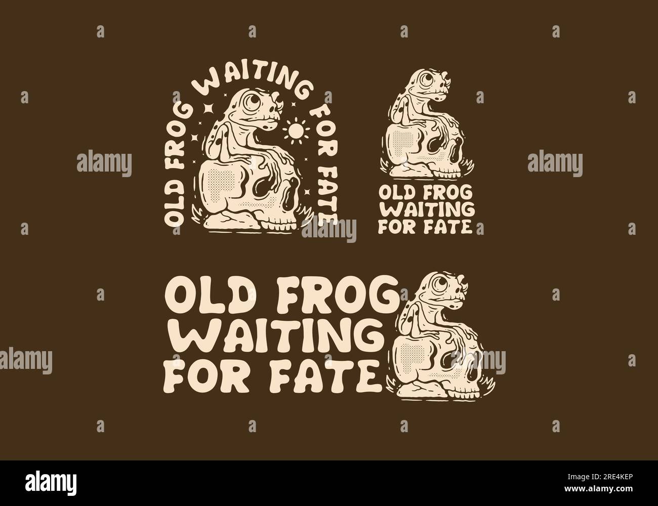 Old frog waiting for fate, Vintage Mascot character design of frog ...