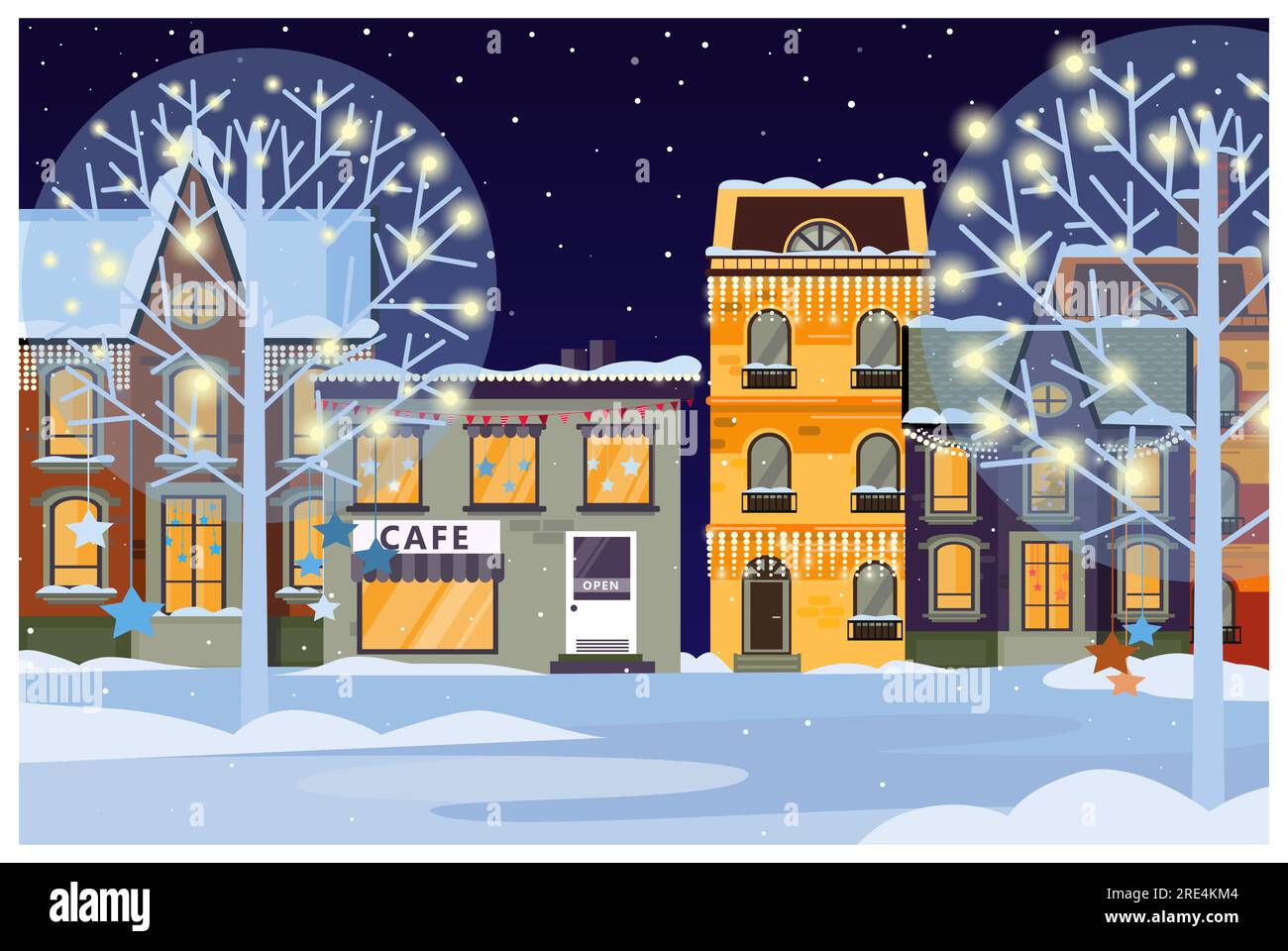 Tree trees winter night Cut Out Stock Images & Pictures - Alamy