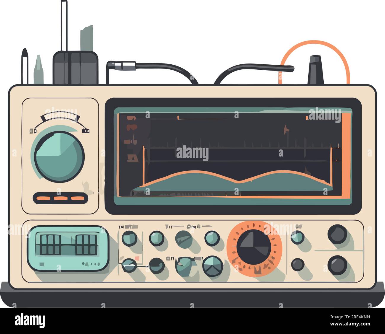 old fashioned audio equipment over white Stock Vector