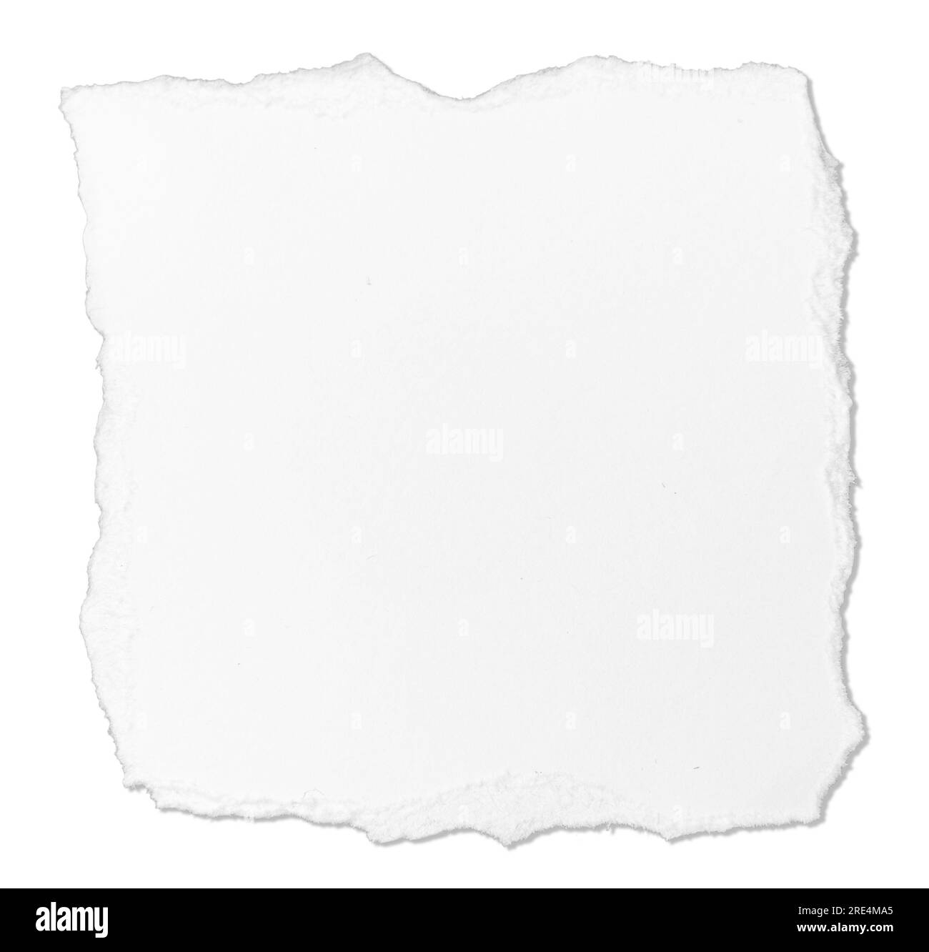 Ripped white paper note message isolated on white background Stock Photo
