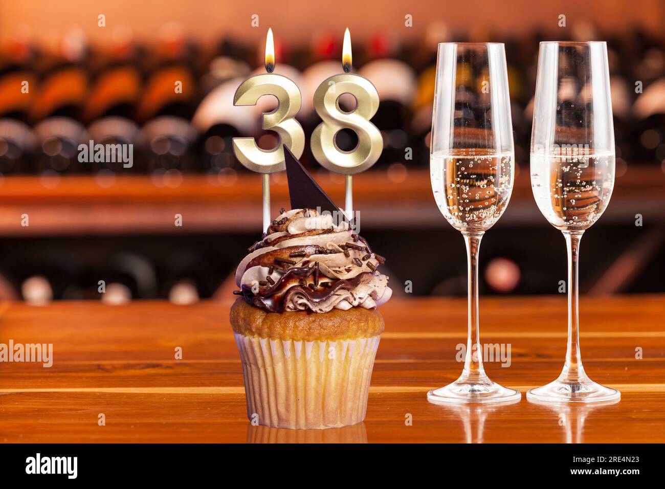 Cupcake With Number For Celebration Of Birthday Or Anniversary Number