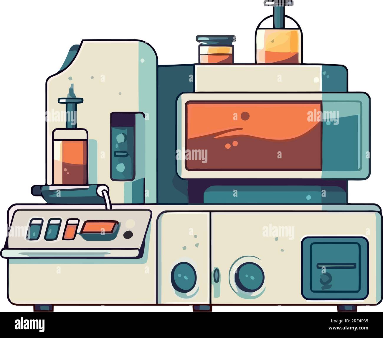 Modern healthcare medicine machinery over white Stock Vector Image