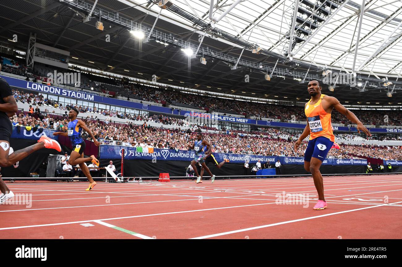 Leungo Scotch of Botswana competing in the men’s 400m at the Wanda Diamond League London Event, London Stadium on the 23rd July 2023. Photo by Gary Mi Stock Photo