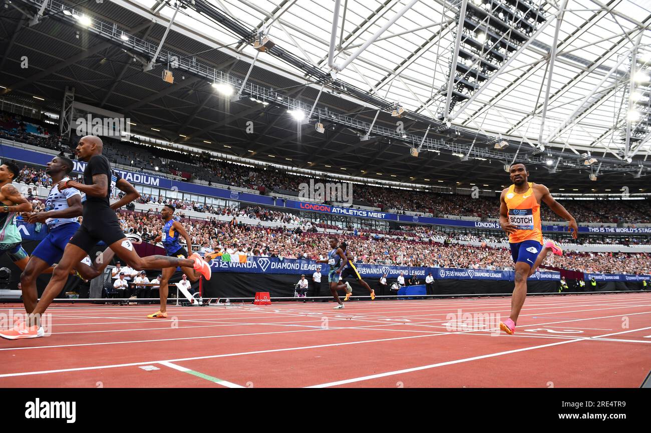 Leungo Scotch of Botswana competing in the men’s 400m at the Wanda Diamond League London Event, London Stadium on the 23rd July 2023. Photo by Gary Mi Stock Photo