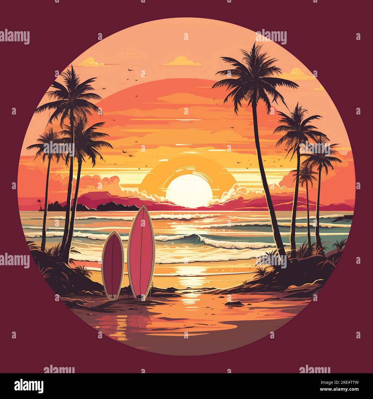 Palm trees on a sandy beach Stock Vector Images - Alamy