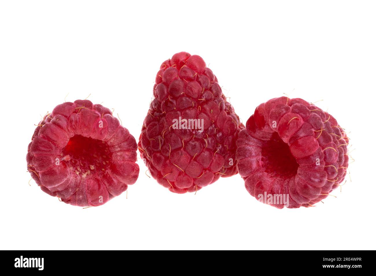 raspberries isolated on white background Stock Photo - Alamy