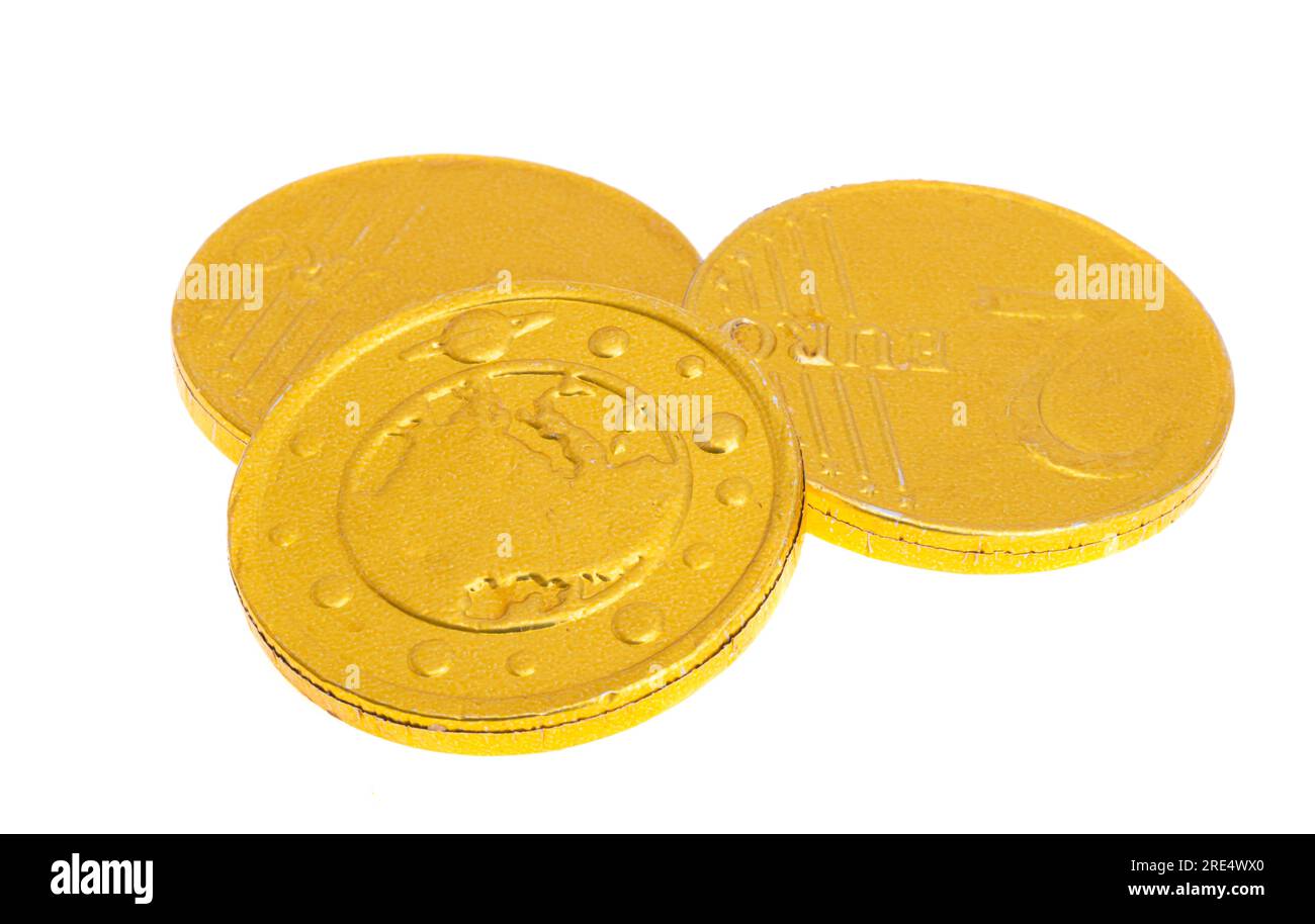 Stack chocolate euro coins hi-res stock photography and images - Alamy