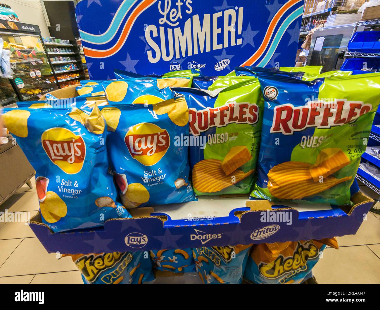 A display of tasty Pepsico’s Frito-Lay brand  chips and snacks in New York on Thursday, July 20, 2023. (© Richard B. Levine) Stock Photo