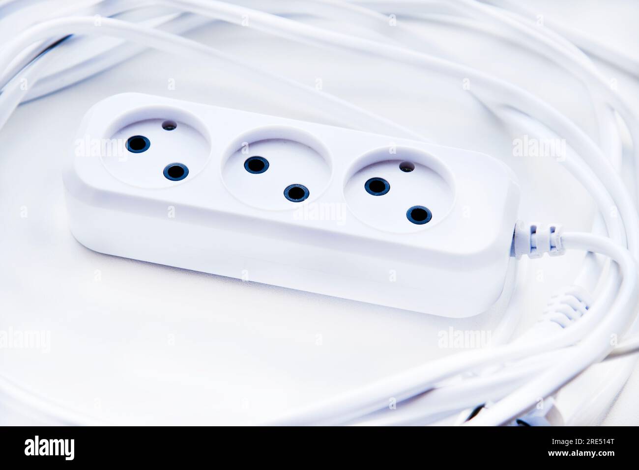White electric extension cord, great design for any purposes. White