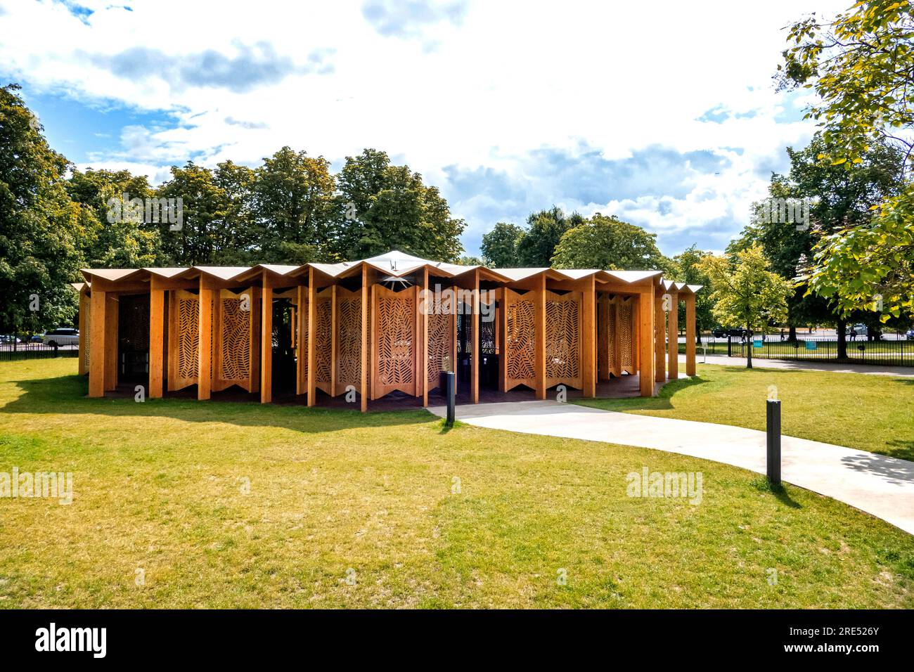 Serpentine Gallery Pavilion 2023 designed by Lina Ghotmeh London UK Stock Photo