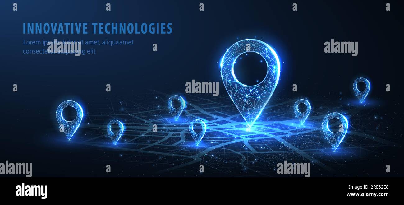 One abstract pin icon on the city map Stock Vector Image & Art - Alamy