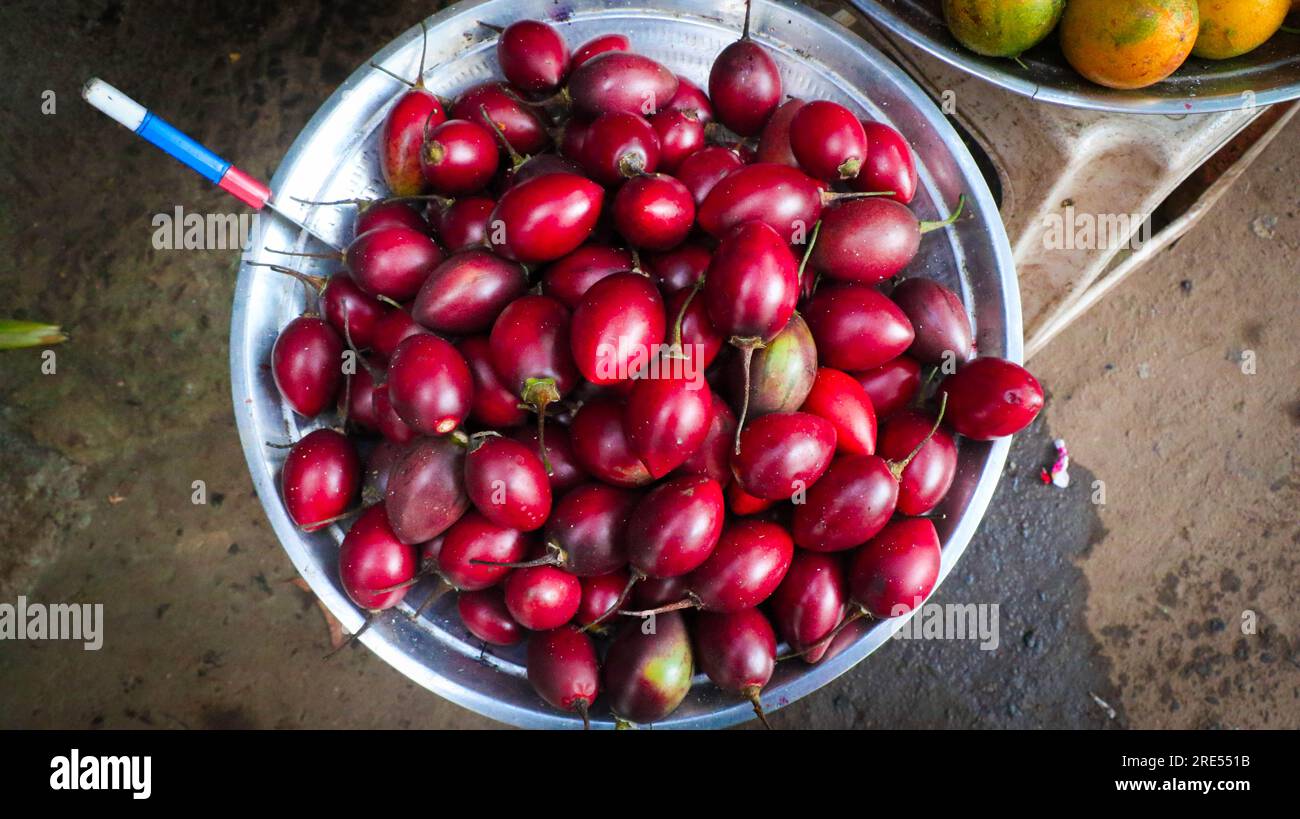 A Closeup Shot of Passion Fruits Cultivated in Kodaikanal, Tamil Nadu, India Stock Photo