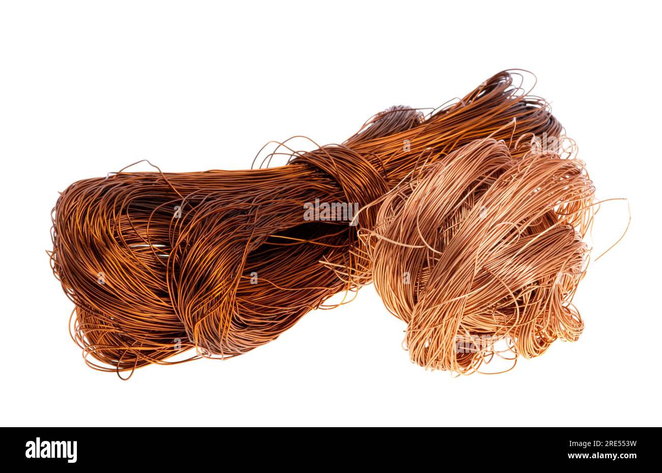 Pure Copper Wire Isolated on White Background, Energy Industry Concept  Stock Photo - Alamy