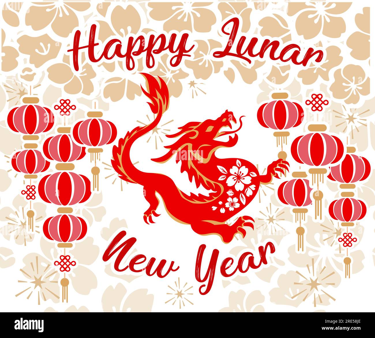 2025 Chinese New Year of the Dragon. Design element for Chinese lunar