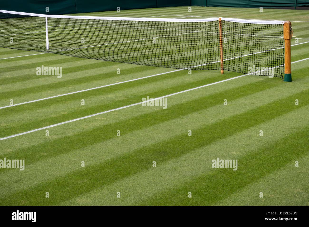Tennis grass court at pro tournament ready for action Stock Photo Alamy