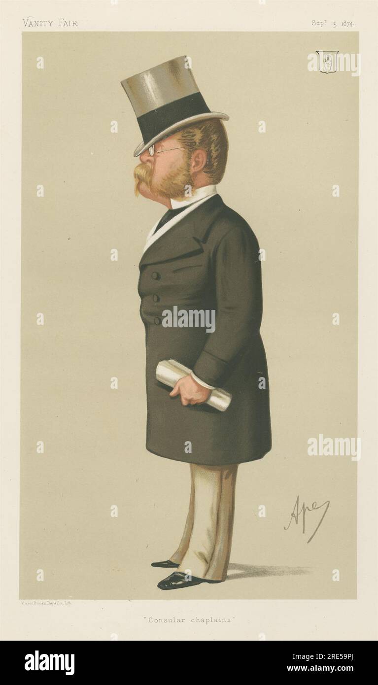 Politicians - Vanity Fair. 'Consular chaplains.' Sir Henry Drummond Wolff. 5 September 1874 1874 by Carlo Pellegrini Stock Photo