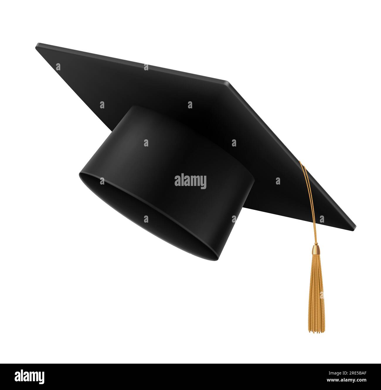 Student graduate cap with tassel, isolated university or college