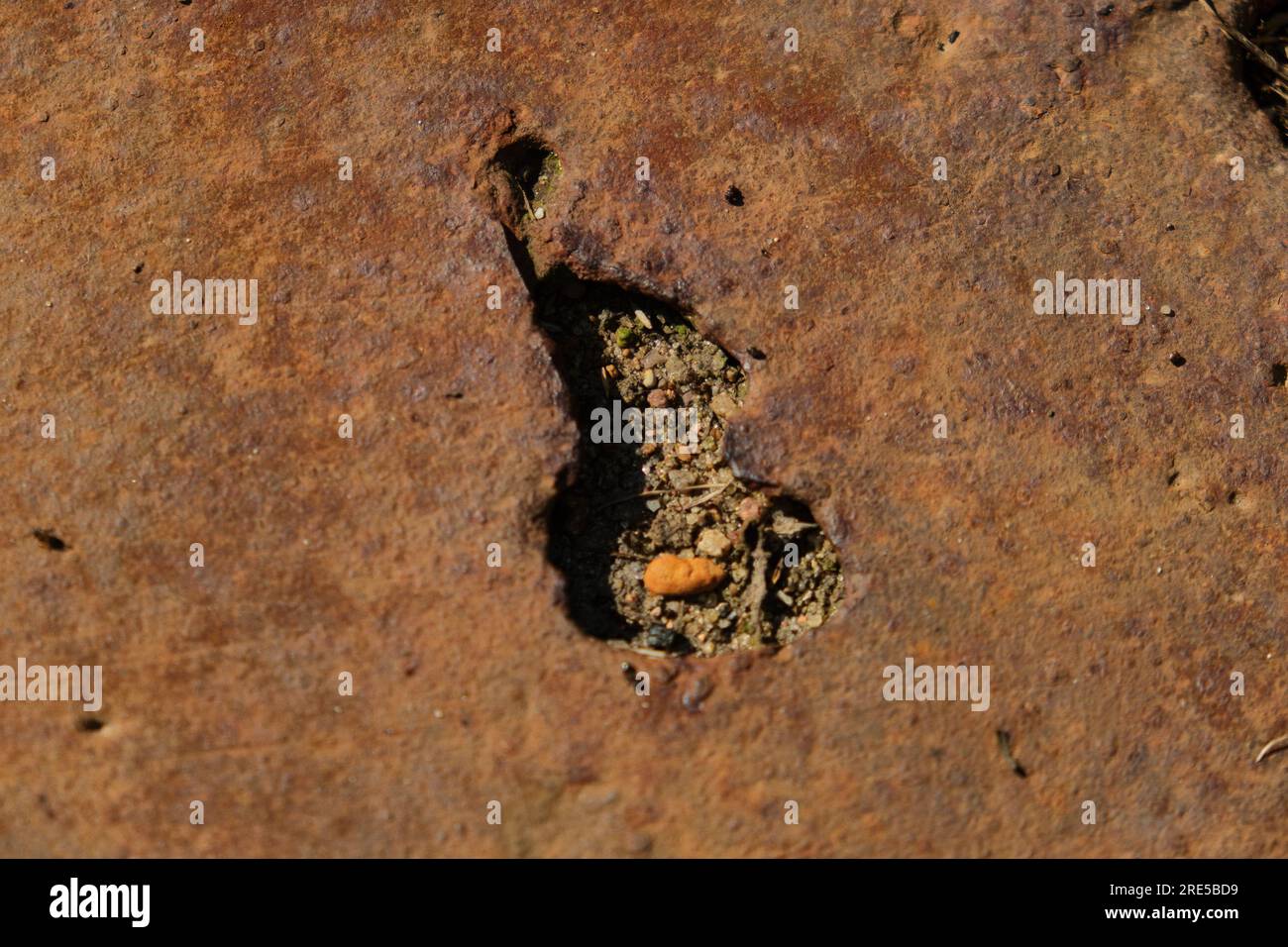 Dark worn rusty metal texture background Stock Photo