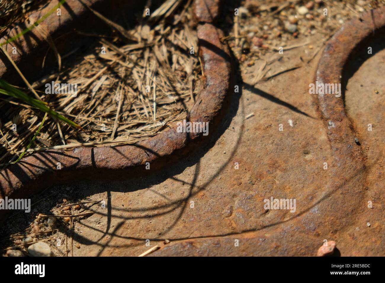 Dark worn rusty metal texture background Stock Photo