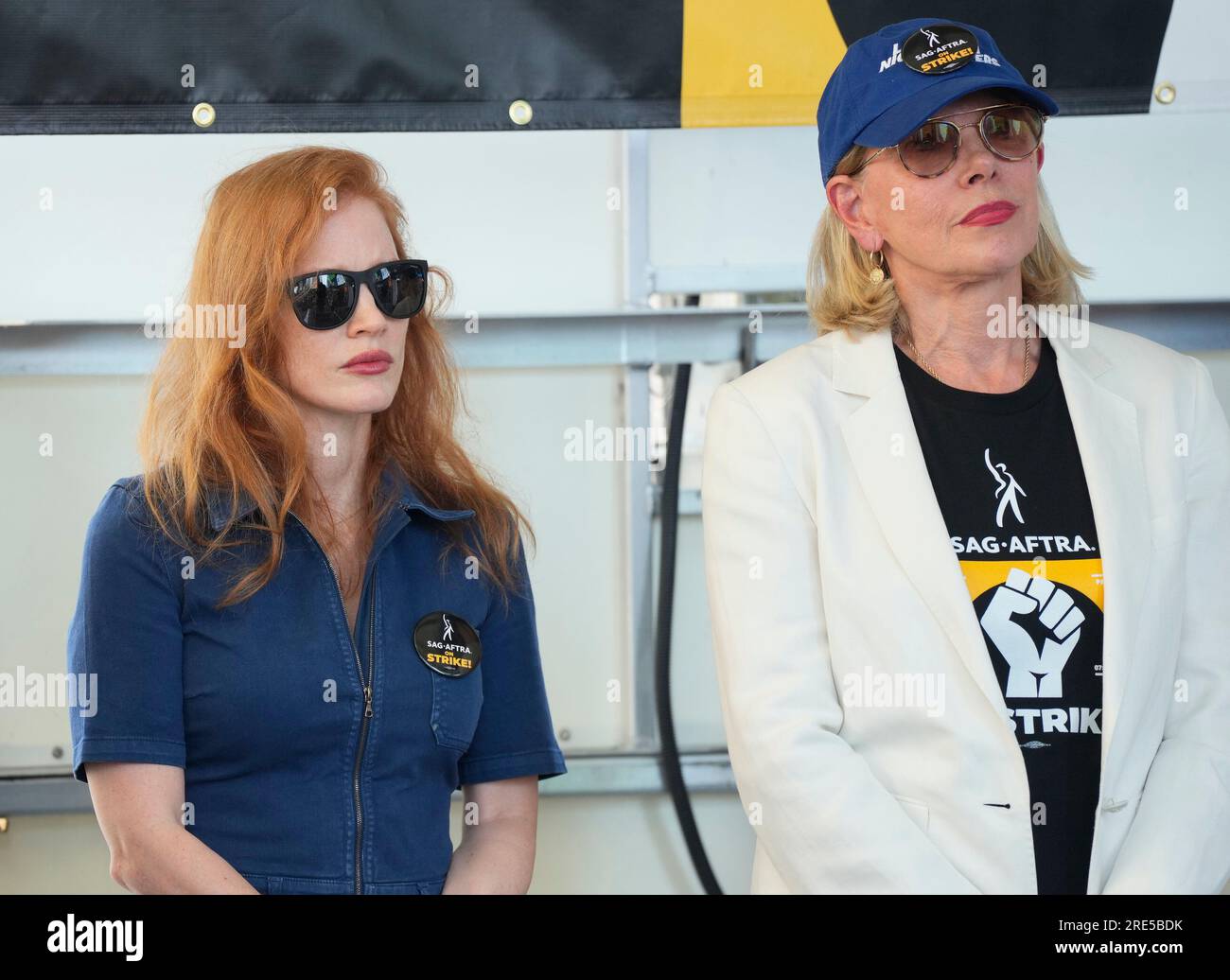 Actors Jessica Chastain, left, and Christine Baranski attend the SAG