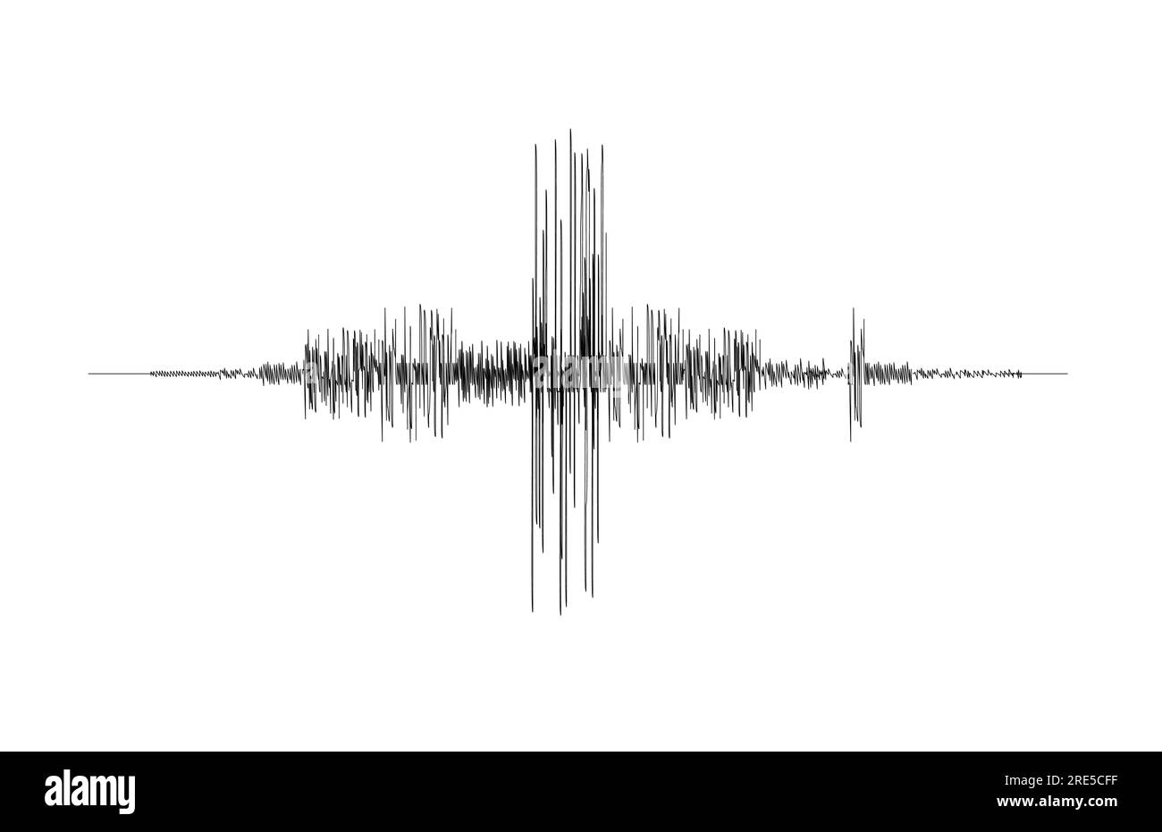 Earthquake seismograph wave, vector seismic activity waveform of quake vibration audio sound. Seismometer seismogram with black chart or graph of earthquake record, seismic magnitude soundwave diagram Stock Vector