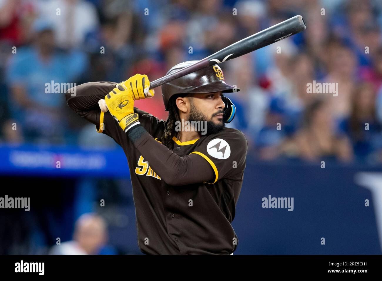 TORONTO, ON JULY 19 San Diego Padres Outfield Fernando Tatis Jr. (23) bats during the MLB
