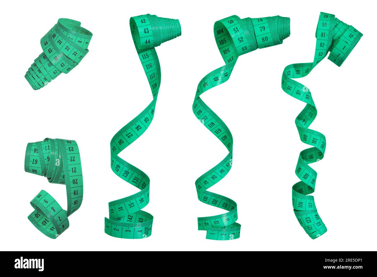 Measuring tape isolated on white background. A set of measuring tapes