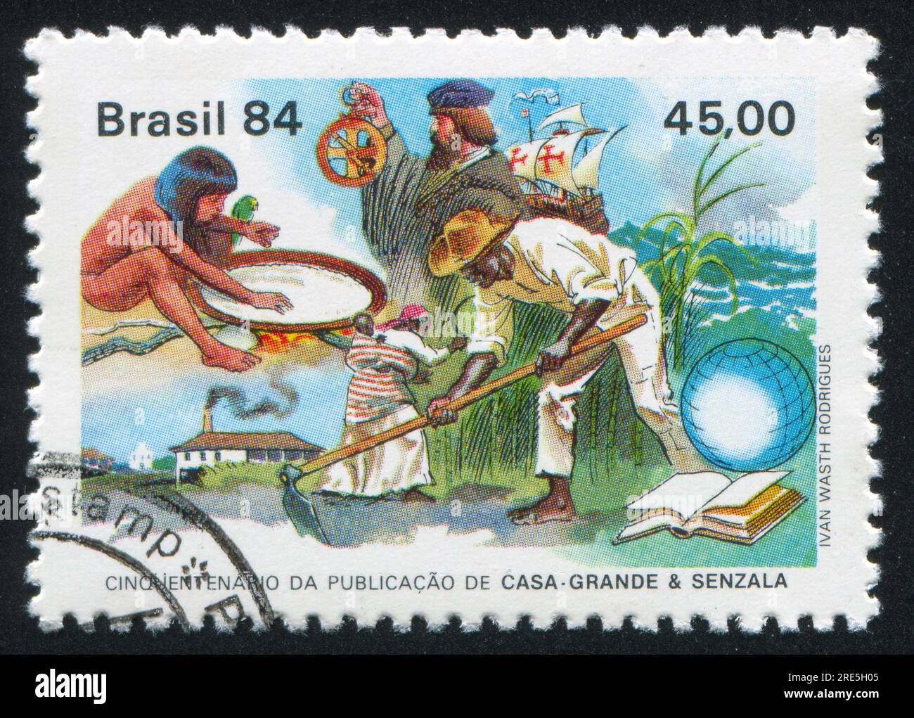 BRAZIL - CIRCA 1984: stamp printed by Brazil, shows  Ethnic Groups, circa 1984 Stock Photo