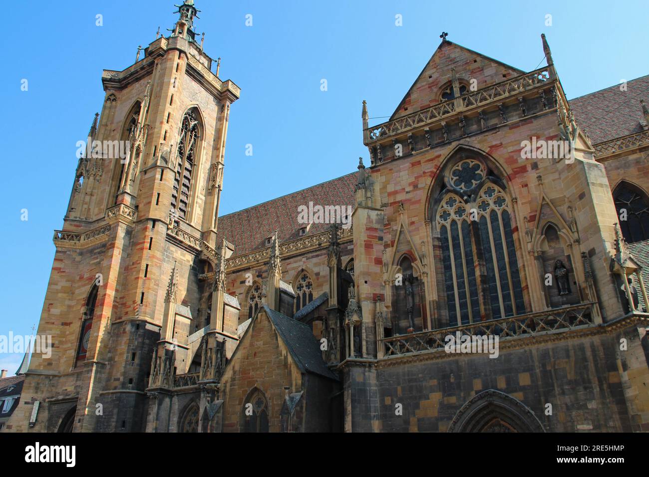 saint-martin collegiate church in colmar in alsace (france) Stock Photo