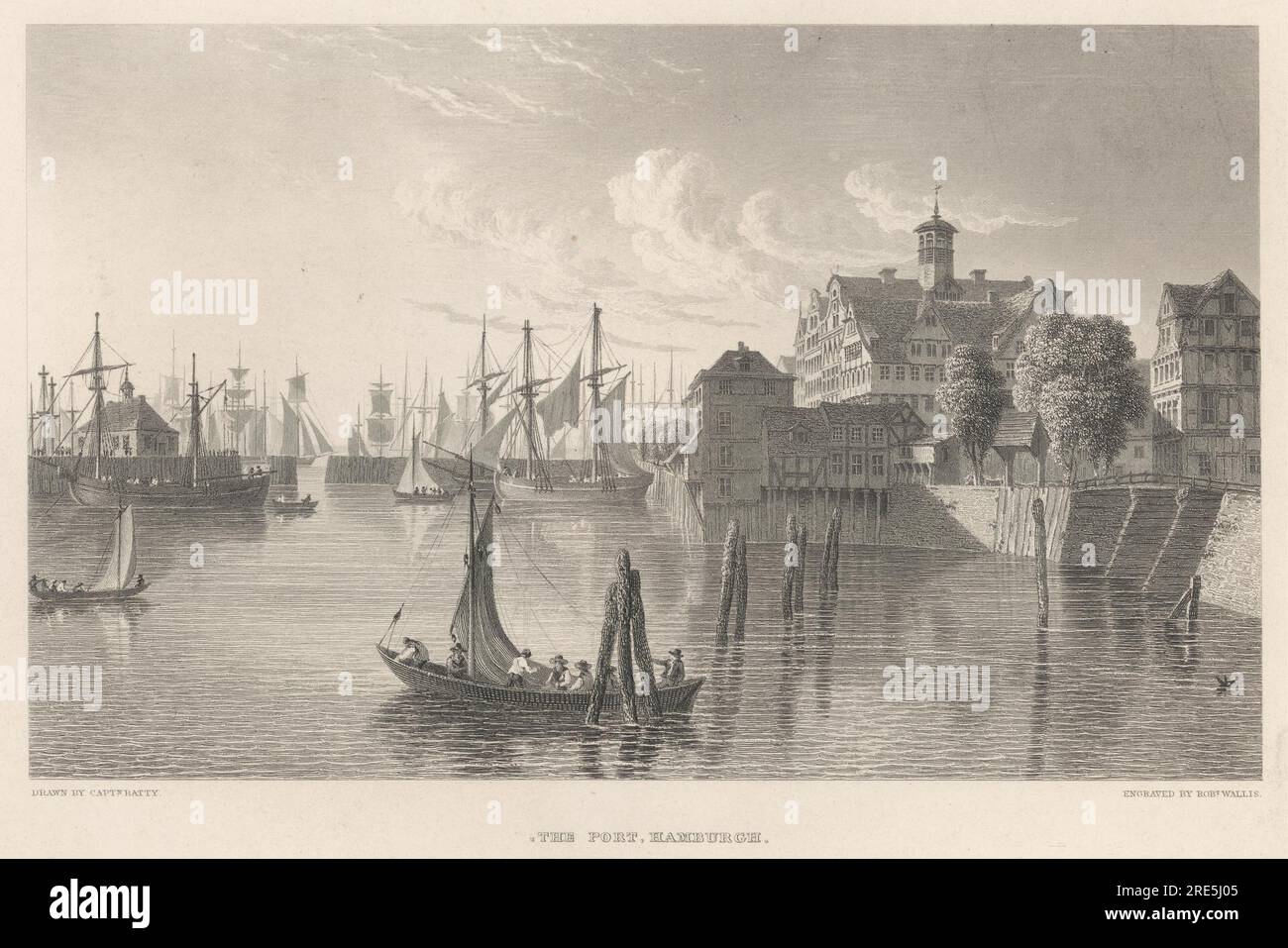 The Port, Hamburgh circa 1840 by Robert William Wallis Stock Photo - Alamy