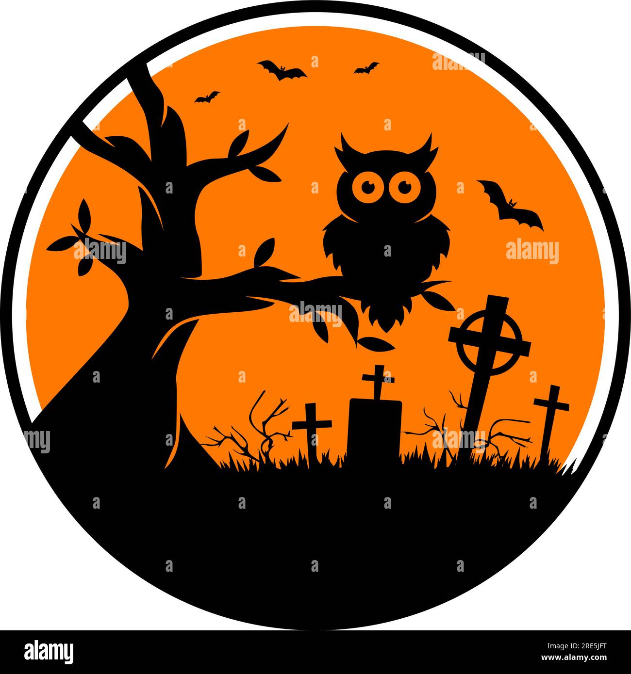 Halloween Owl Silhouette Spooky Gothic Owl Halloween Wall Decal