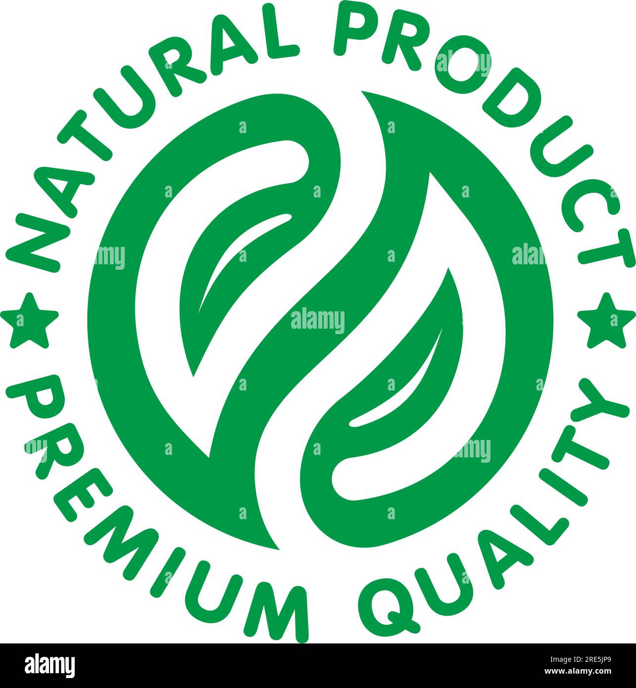 Natural product icon label. Premium quality logo badges with green