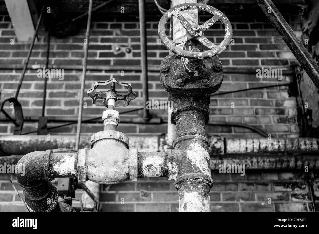 Gas pipes Black and White Stock Photos & Images Alamy