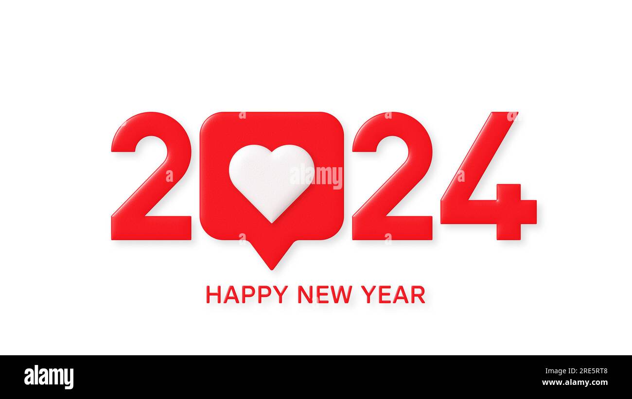 Happy New Year 2024 Instagram Post and Story Stock Photo