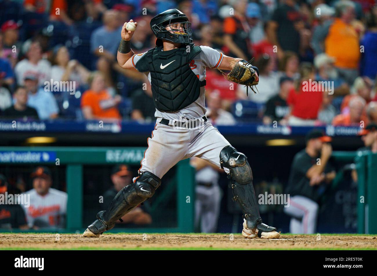 Baltimore Orioles catcher James McCann in action during the baseball
