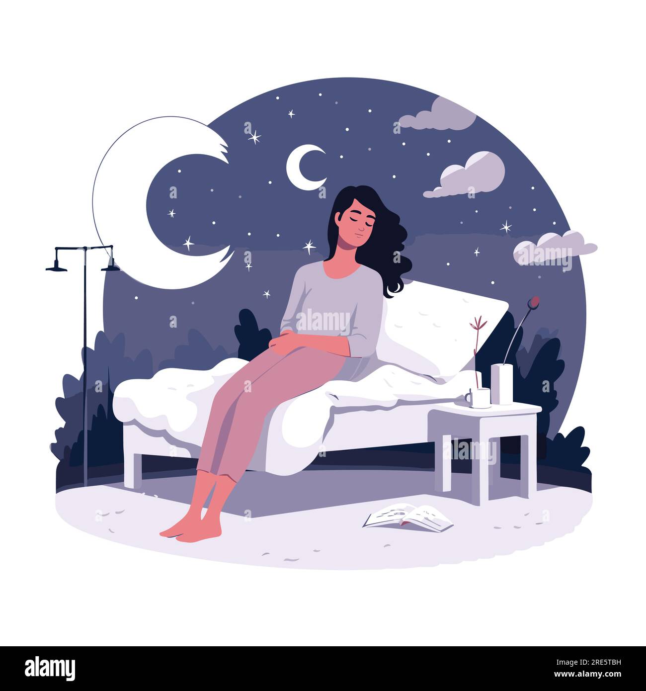 Insomnia Vector Flat Minimalistic Isolated Stock Vector Image And Art Alamy 