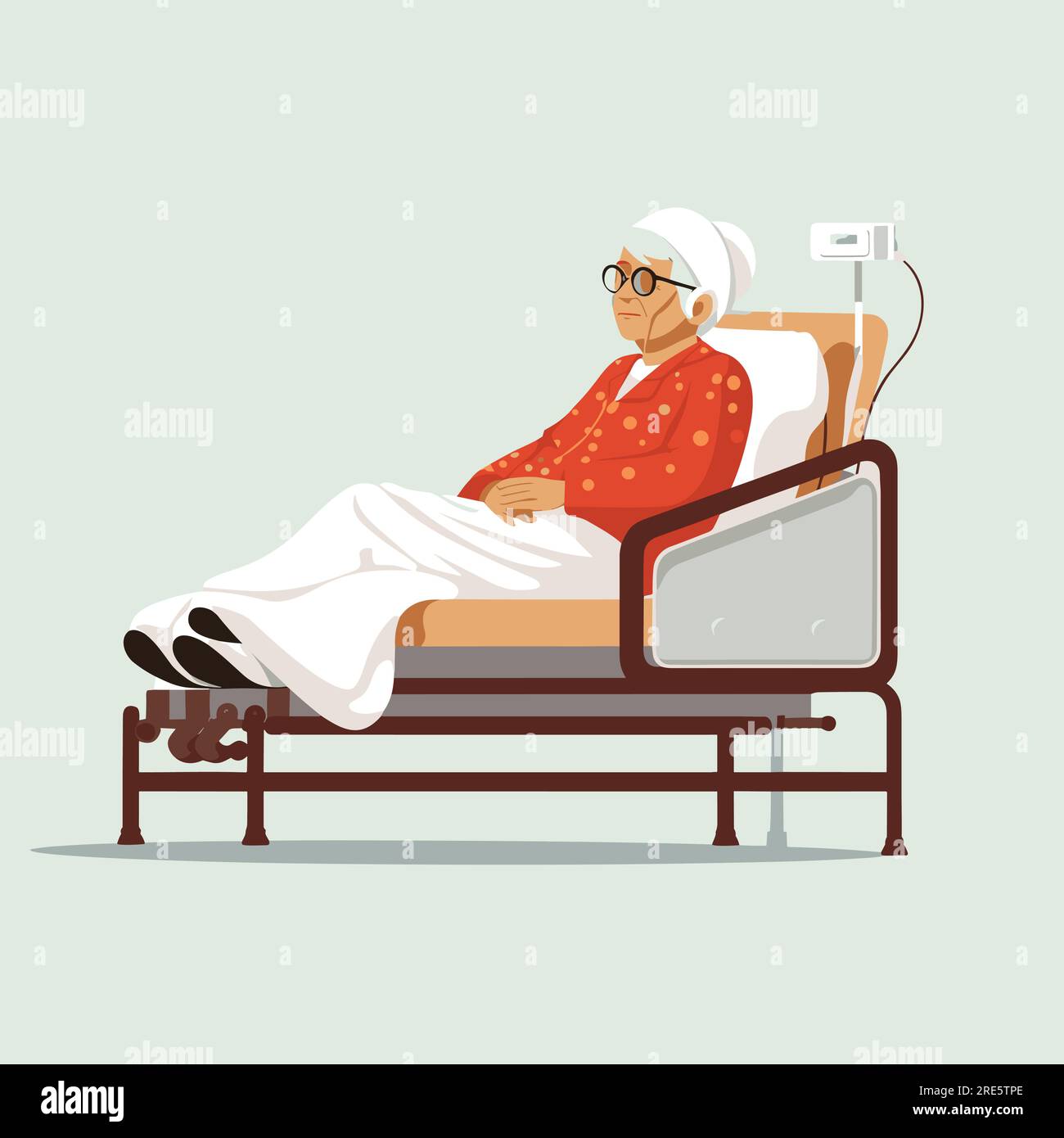 Elderly woman in hospital Stock Vector Images - Alamy