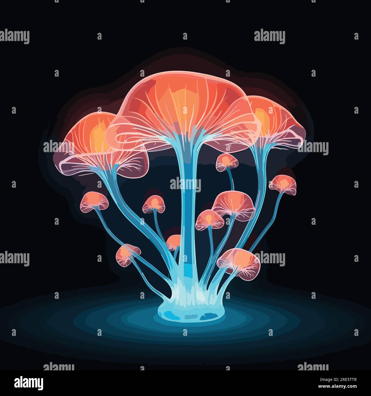 Bioluminescent fungi Stock Vector Images - Alamy